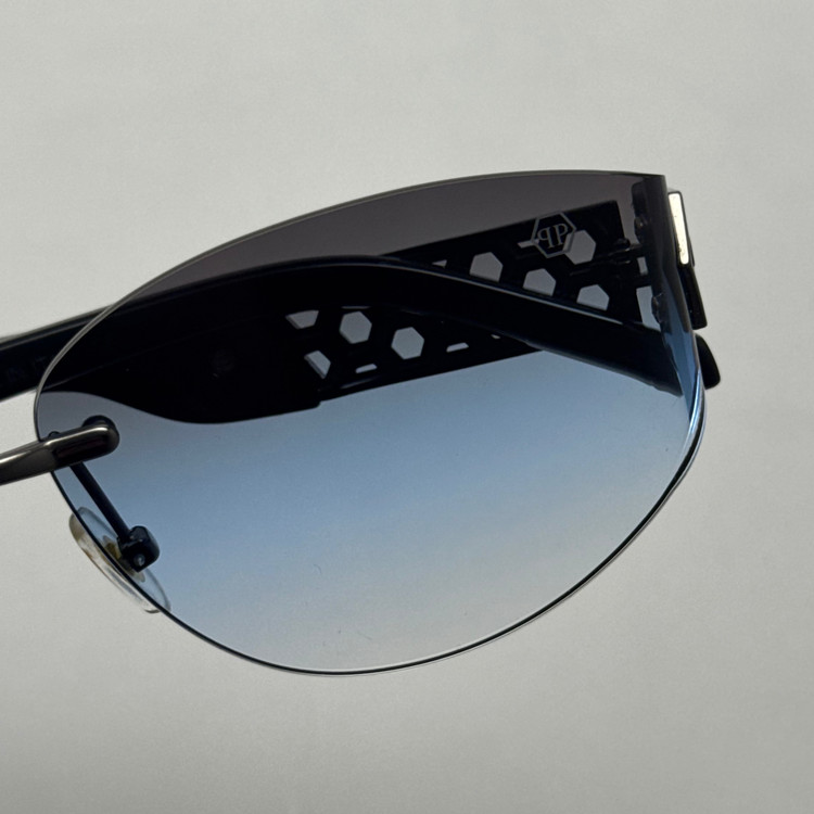 عینک آفتابی فیلیپ پلین Philip Plein مدل Luxury Shield فریم لس آبی - لنز UV400