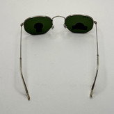 عینک ریبن هگزونال شیشه سنگ سبز فریم نقره ای به همراه پک کامل ریبن کد Rayban RB 3548