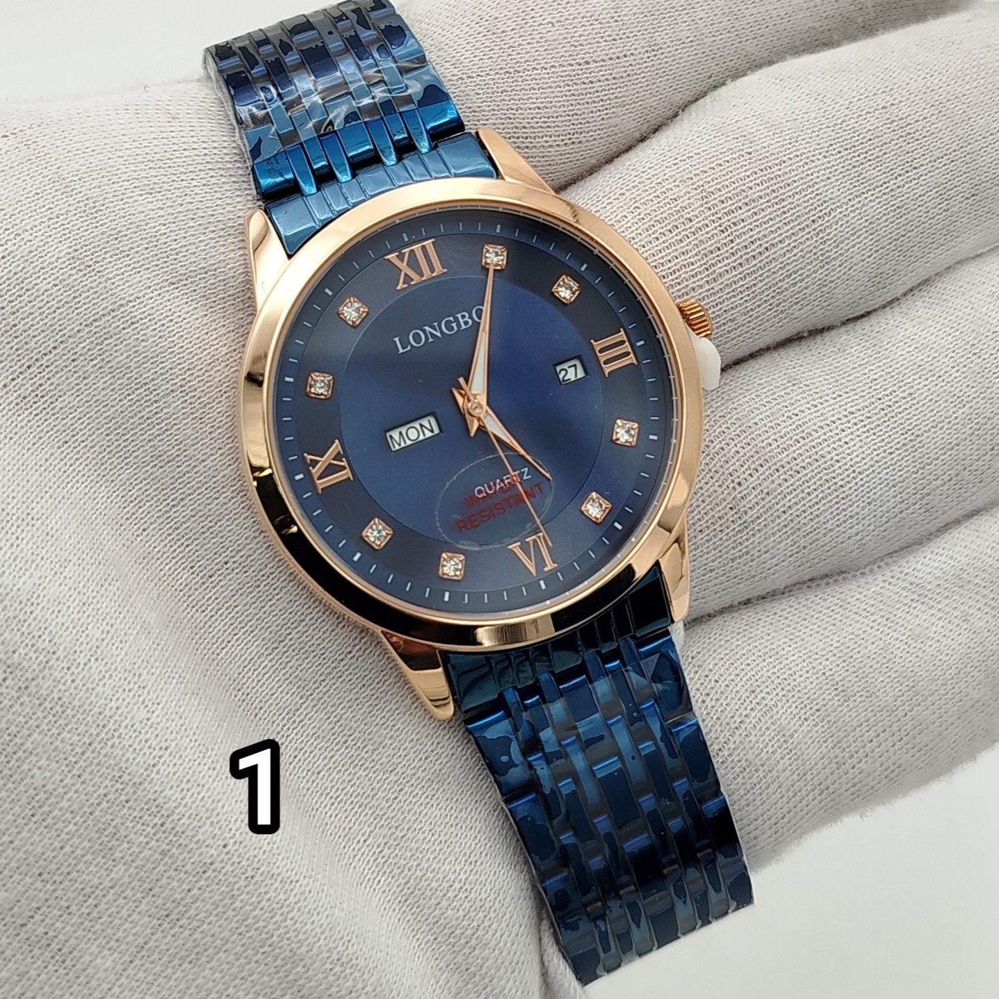 ساعت مردانه کلاسیک استیل دوتقویم برند شرکتی لونگبو در 3 رنگ،ورق بزنید