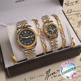 ساعت ست رولکس زنانه و مردانه Rolex با دستبند و انگشتر با ارسال رایگان