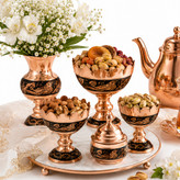 آجیل خوری،شکلاتخوری، قندان مسی الماس تراش سایز کوچک