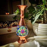 گلدان مس و پرداز 25 سانتی