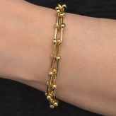 دستبند یونیسکس زنانه و مردانه آبکاری نقره تیفانی tiffany طرح طلا رنگ ثابت کد agy (پس کرایه)