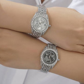 ساعت زنانه فول نگین دار پروانه ای طرح رولکس ROLEX رنگ کاملا ثابت کد sm (پس کرایه)