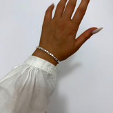 دستبند و بنگل آبکاری نقره زنانه طرح سه رج آویز تنوع طرح رنگ کاملا ثابت کد sm (پس کرایه)