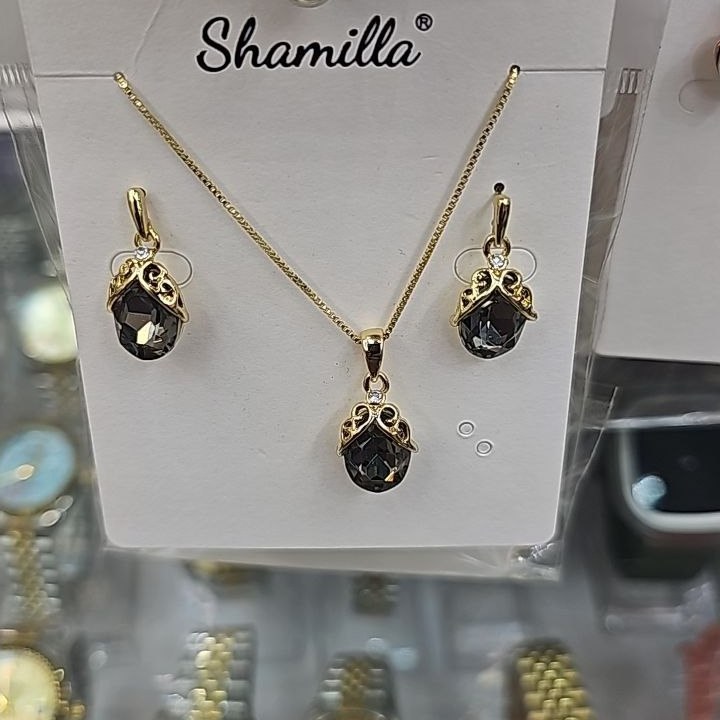 نیم ست گردنبند و گوشواره طرح جواهری طرح ستاره دریایی نگین سوارفسکی تنوع طرح رنگ ثابت کد vn (پس کرایه)