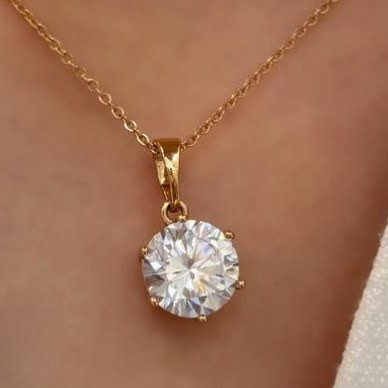 گردنبند و آویز پلاک ژوپینگ زنانه طرح تک نگین دایره رنگ ثابت کد gy (پس کرایه)