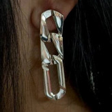 گوشواره آبکاری نقره زنانه طرح مینیمال کارتیر سه تایی رنگ ثابت کد sm