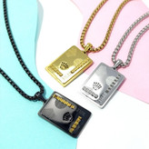 گردنبند و آویز پلاک استیل مردانه طرح رولکس ROLEX رنگ ثابت کد mp