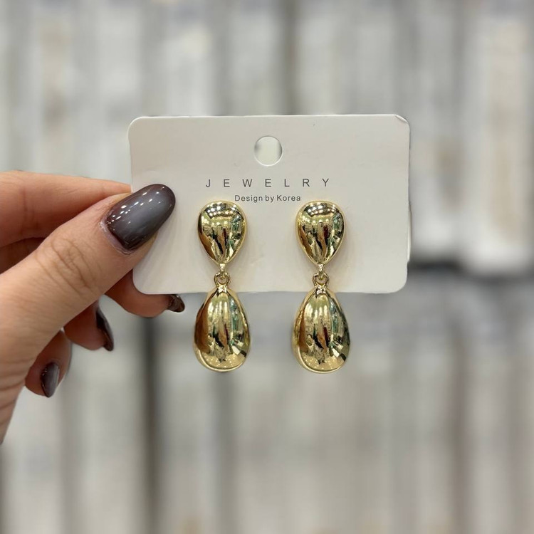 گوشواره فشن زنانه و دخترانه ترند مینیمال دفرمه رنگ ثابت تنوع مدل کدgy