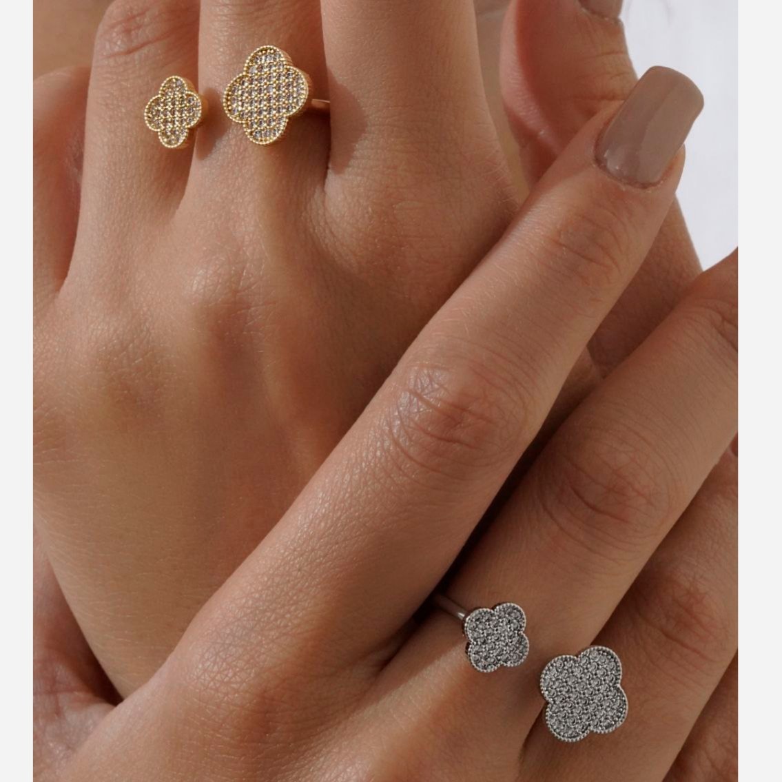 انگشتر زنانه جواهری طرح تسمه ای نگین کاری فری سایز freesize رنگ ثابت در تنوع طرح کد mp