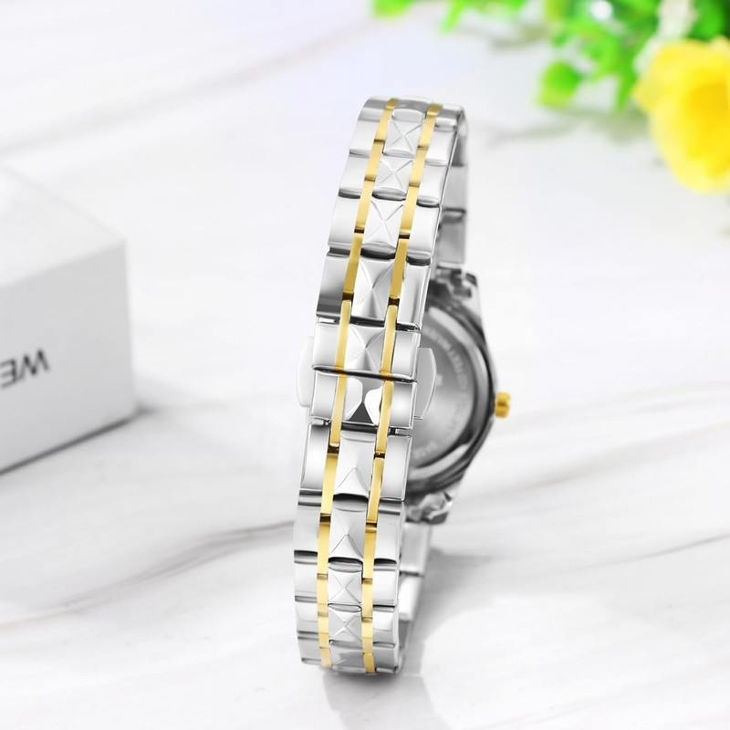 ساعت مچی عقربهای کوارتز مردانه مدل لوکس کلاسیک دی دیت بند طرح تراش الماسی قفل مخفی کد O003
