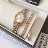 ست ساعت و دستبند و حلقه زنانه مارک ROLEX دو رنگ