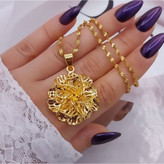 پلاک و زنجیر زنانه برند معتبر city gold رنگ ثابت