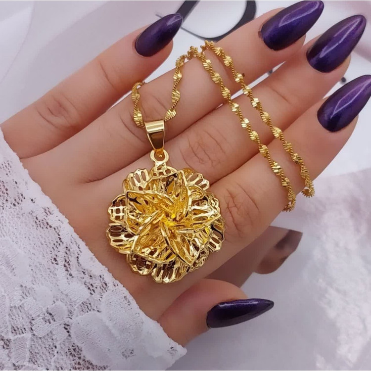 پلاک و زنجیر زنانه برند معتبر city gold رنگ ثابت