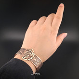 دستبند مسی زنانه نفیس طرح دوماهی