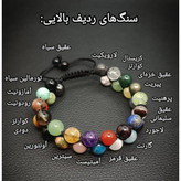 دستبند 33 نوع سنگ دو رج اصل معدنی طبیعی