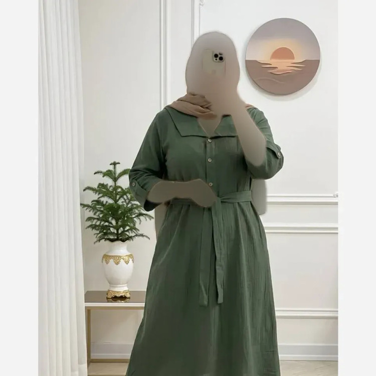 کفتان زنانه مدل گیسو جنس موسلین دبل فیس فری سایز تا 48 (2)