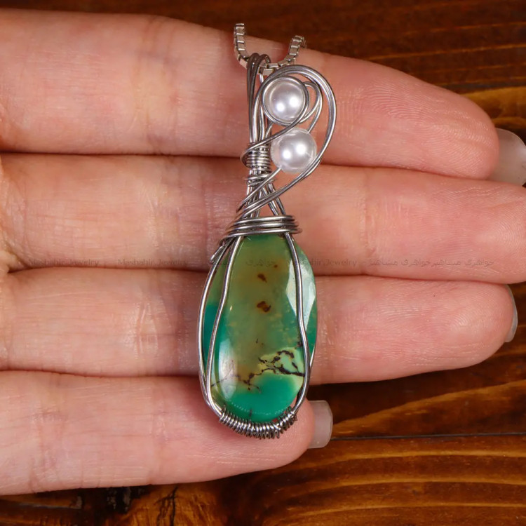 گردنبند فیروزه زنانه کد 34821