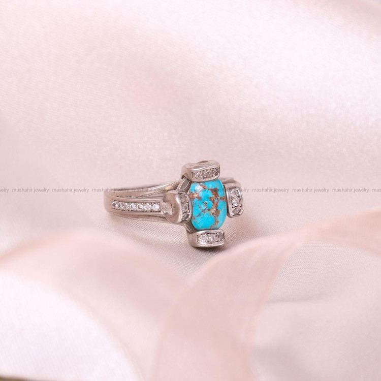 انگشتر فیروزه شجری زنانه کد 8702
