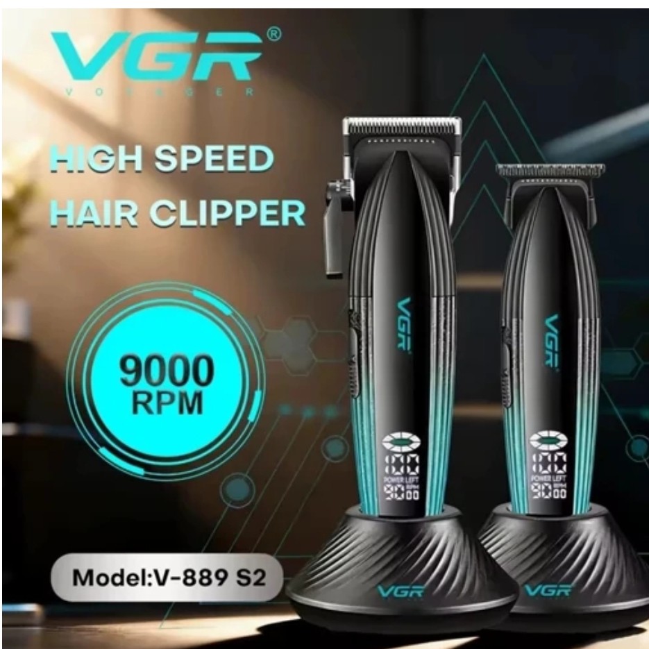 ماشین اصلاح موی سر و صورت شارژی وی جی آر مدل V- 889 s2 مجموعه دو عددی