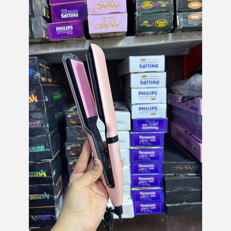 اتو مو اصلی روزیا تا 980 درجه فارنهایت شلاقی کردن مو با یک بار کشیدن