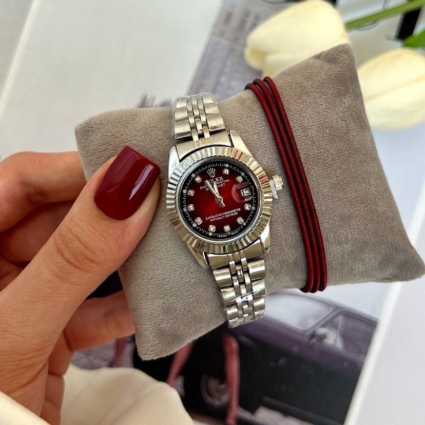 ساعت رولکس زنانه رنگ کلاسیک چری رنگ ثابت