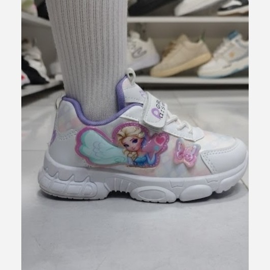 کتونی بچگانه السا چراغدار کتونی دخترانه سفیدیاسی