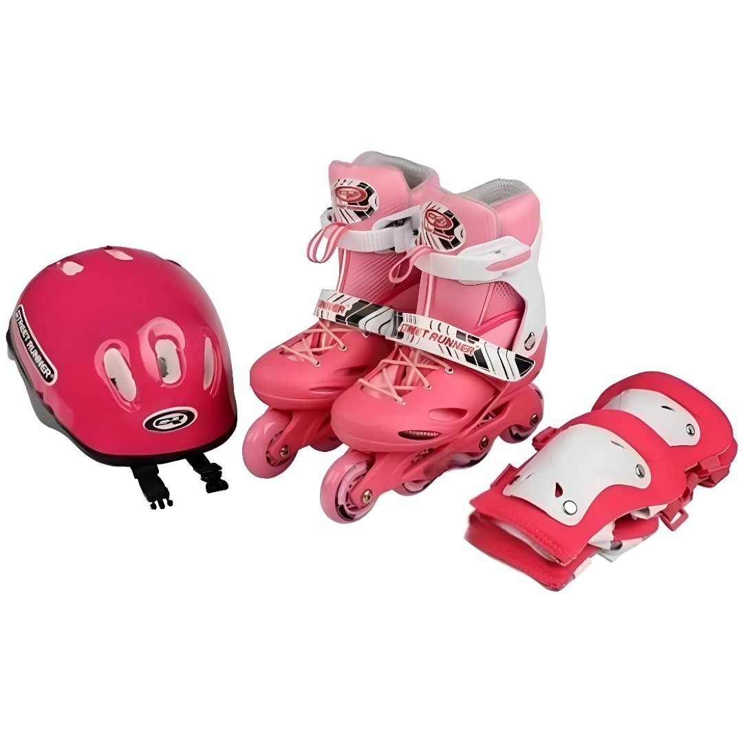 اسکیت کفشی اورجینال سه چرخه وارداتی سایز 30 تا 41 با لوازم ایمنی (ارسال رایگان و خرید قسطی)