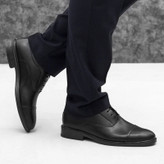 men's formal shoes black two-piece strap (پس کرایه)