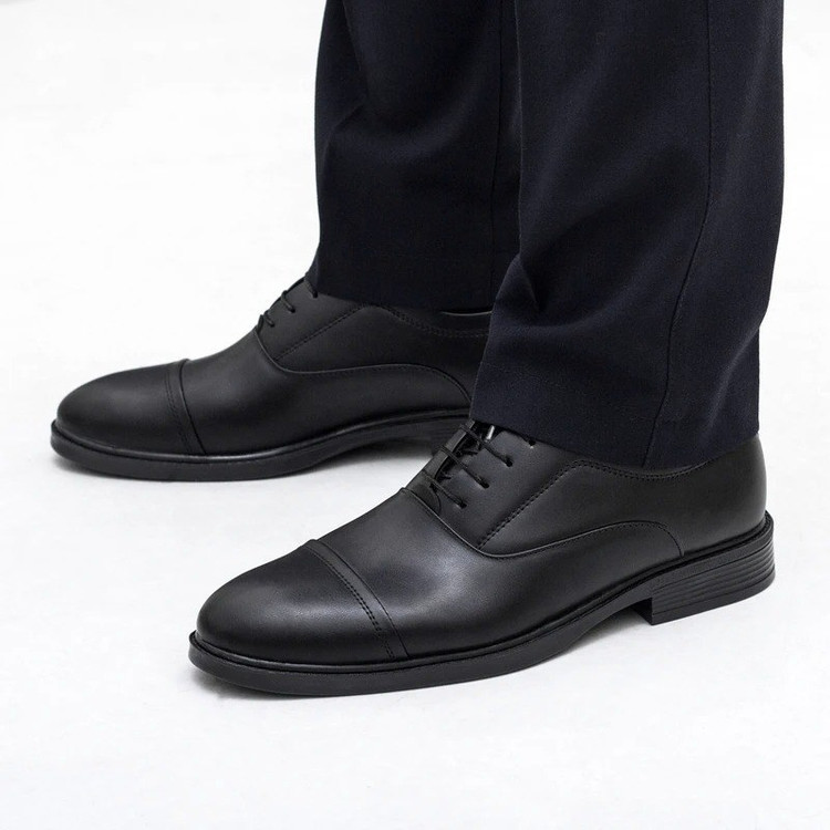 men's formal shoes black two-piece strap (پس کرایه)