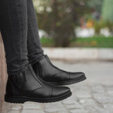 نیم بوت مردانه زیپی مدل اسپانیا رنگ مشکی دوردوخت ایکس